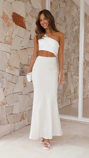 Abia Maxi Dress - White/Natural,prom dresses,wedding guest dresses,homecoming dresses,bridesmaid dresses,cocktail dresses,women clothing,summer dresses,formal dresses,sundresses,mother of the bride dresses,quince clothing,bodycon dress,dress casual,dress d