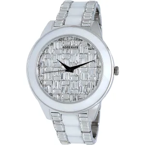 Adee Kaye Women's Watch - Venice Quartz White and Silver Bracelet Crystal | AK8787 Luxury Quartz Watch Quartz Watch Sale