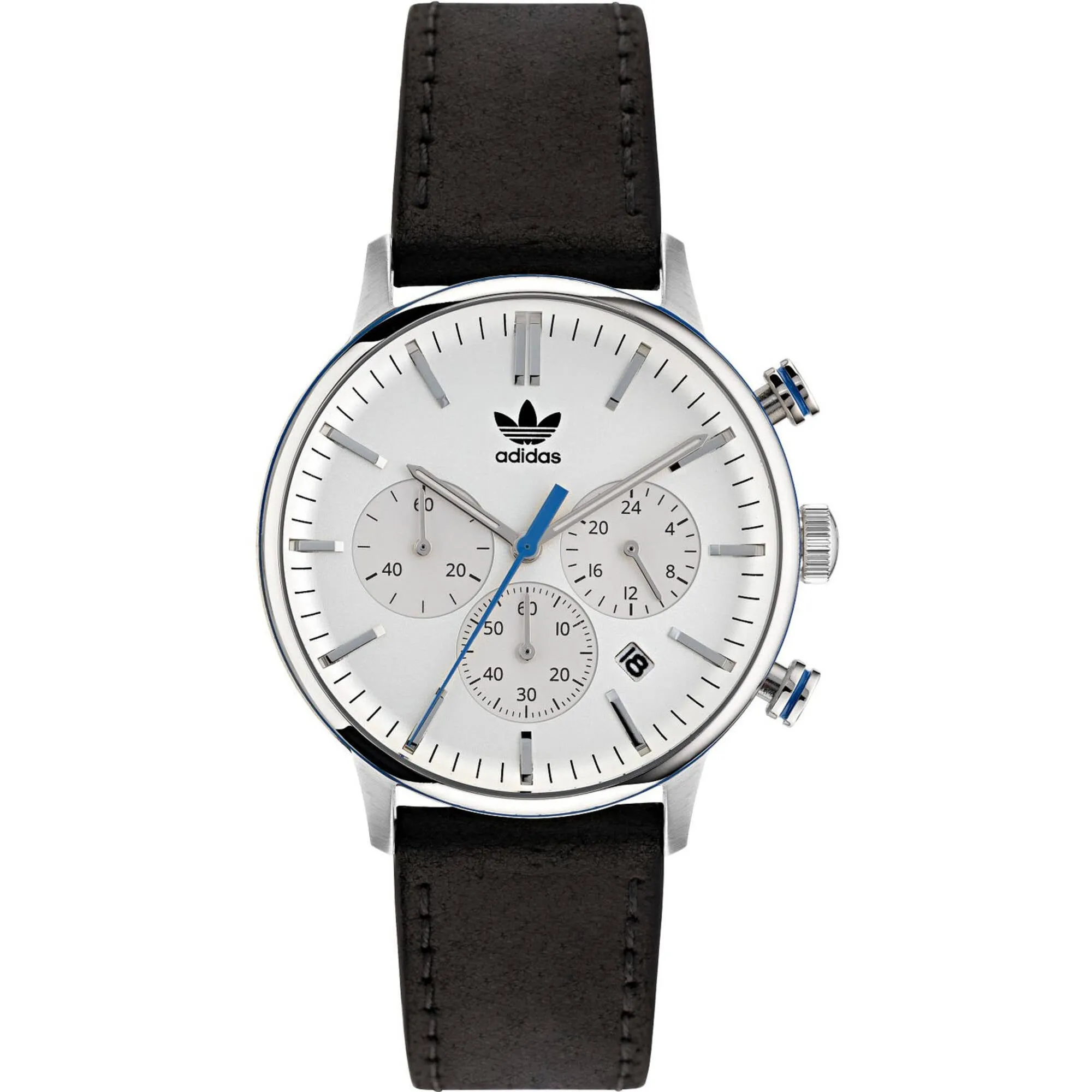 Adidas Men's Watch - Originals Chrono White Dial Black Leather Strap | AOSY22011 Luxury Quartz Watch Quartz Watch Sale