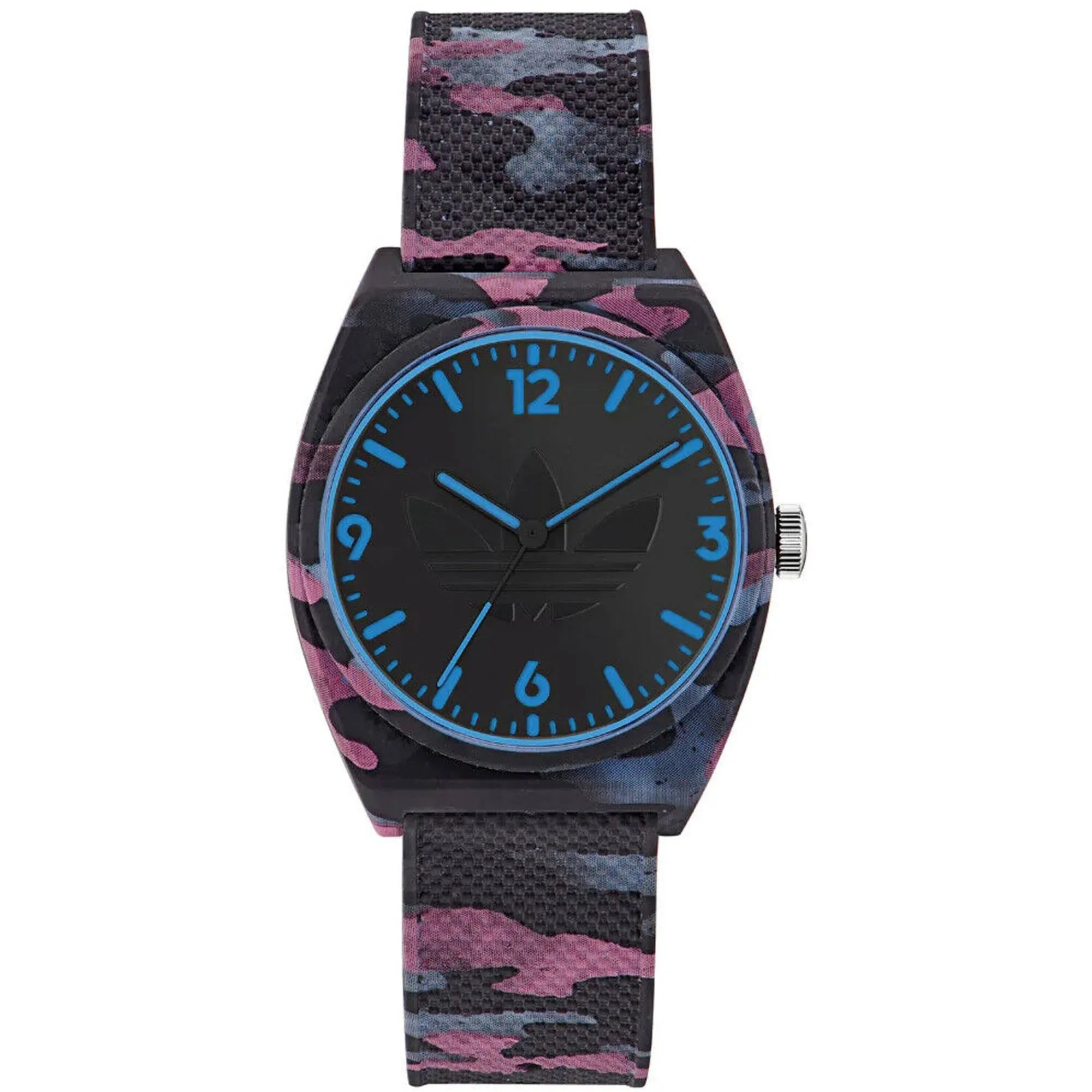 Adidas Men's Watch - Originals Quartz Black, Pink and Blue Rubber Strap | AOST22569 Luxury Quartz Watch Quartz Watch Sale