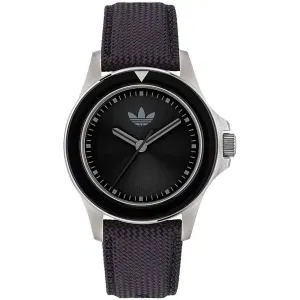 Adidas Men's Watch - Originals Quartz Silver Tone Case Black Fabric Strap | AOFH23016 Luxury Quartz Watch Quartz Watch Sale