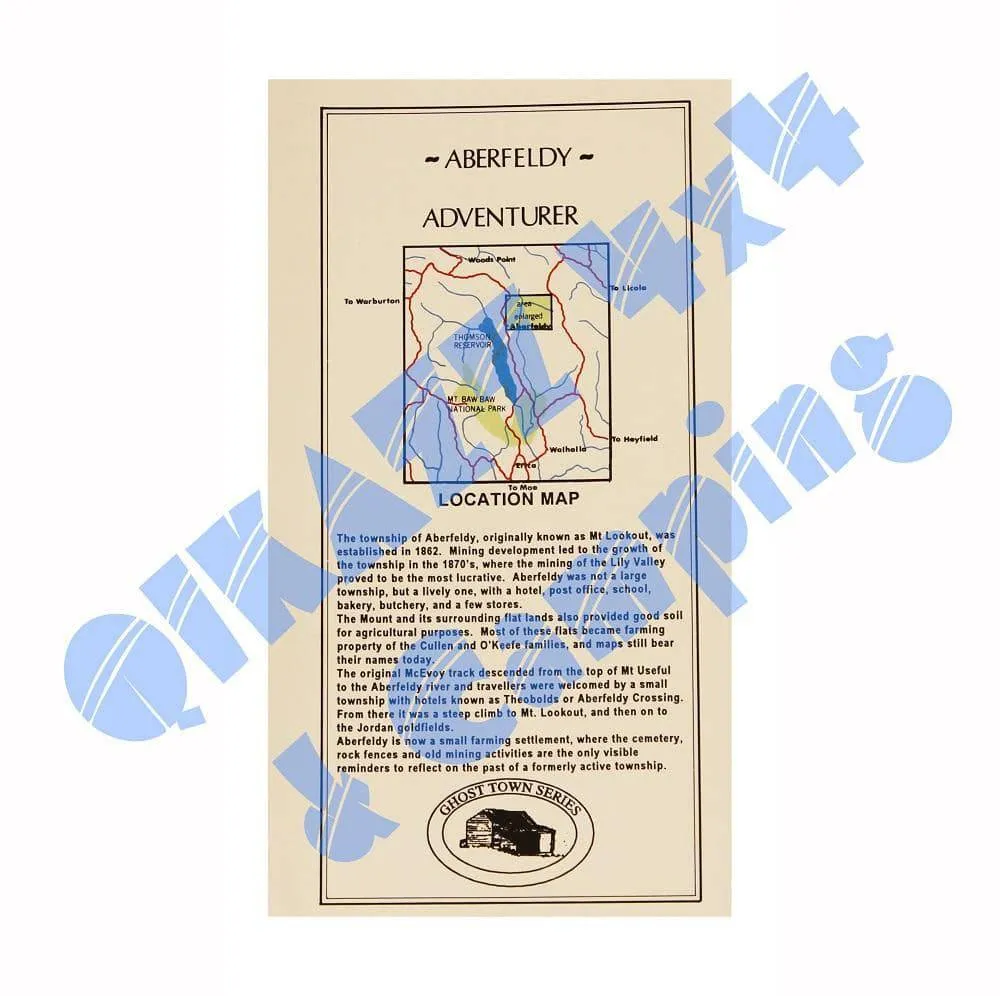 Adventurer Maps - Aberfeldy - The Ghost Town Series camp map guide sale waterproof hiking map topographic camping map