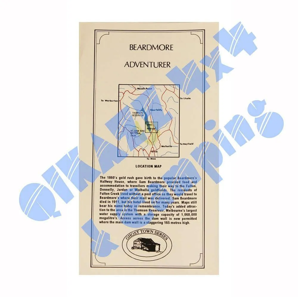 Adventurer Maps - Beardmore - The Ghost Town Series camp map guide sale waterproof hiking map topographic camping map