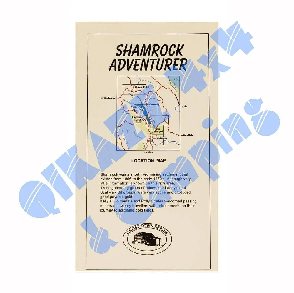 Adventurer Maps - Shamrock - The Ghost Town Series camp map guide sale waterproof hiking map topographic camping map