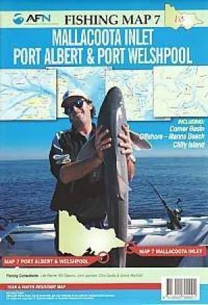 AFN Mallacoota Inlet, Port Albert & Port Welshpool Fishing Map camp map guide sale waterproof hiking map topographic camping map