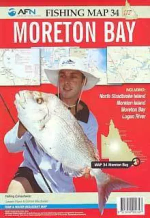 AFN Moreton Bay Fishing Map camp map guide sale waterproof hiking map topographic camping map