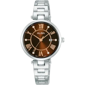 Alba Fashion Dress Analogue Brown Dial Womens Watch AH7AN7X 