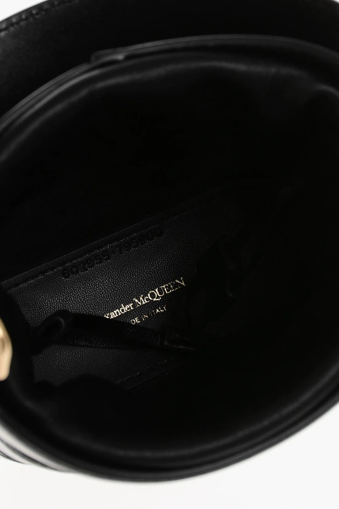 Alexander Mcqueen Leather The Rise Mini Bucket Bag With Shoulder Chain