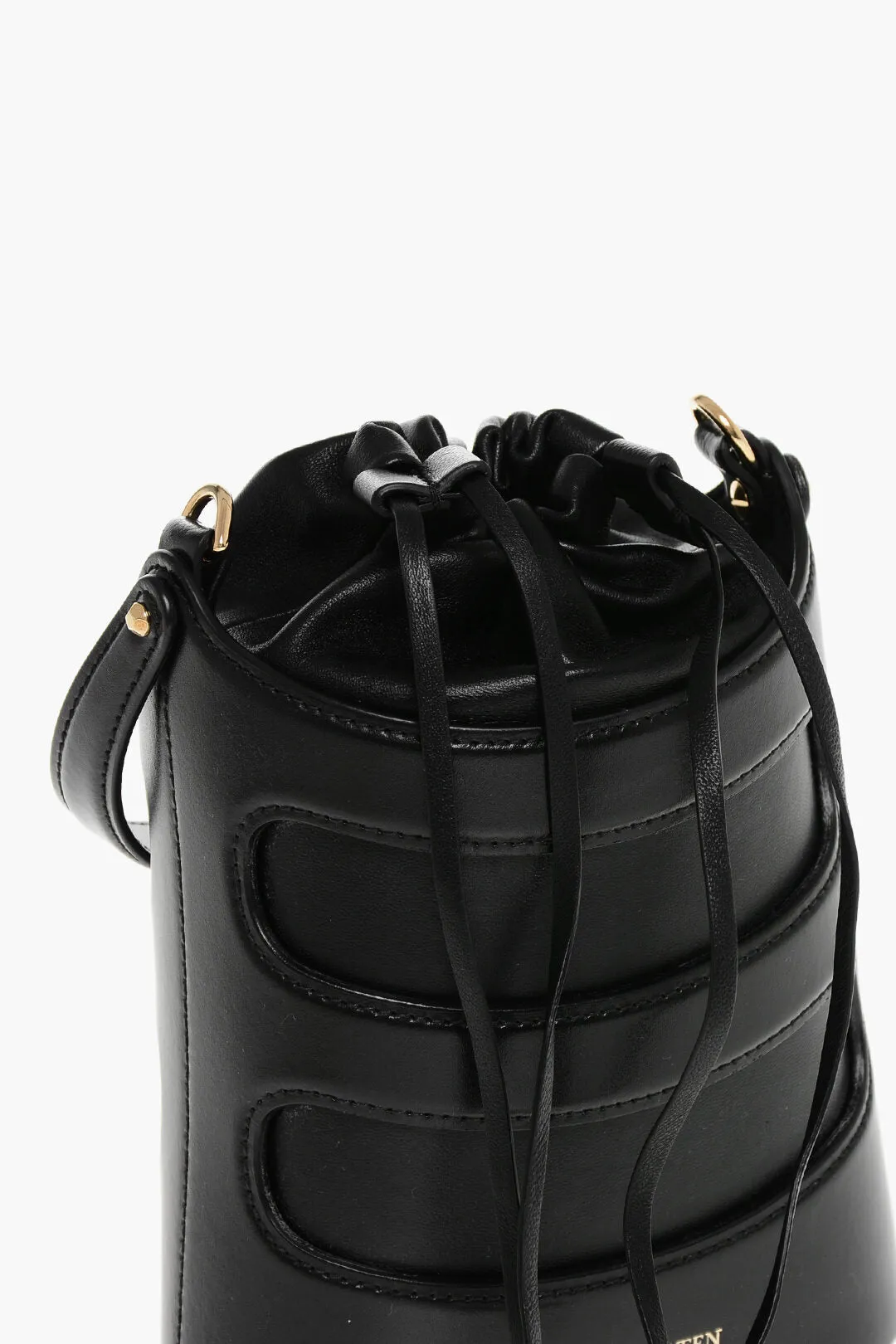 Alexander Mcqueen Leather The Rise Mini Bucket Bag With Shoulder Chain