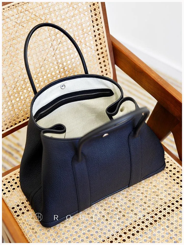Alexel Calfskin Leather Tote Bag, Designer Bag, Italian Leather Party Bag, Classic Tote Bag, Bucket Bag, Must-have Leather Bag, Gift for Her