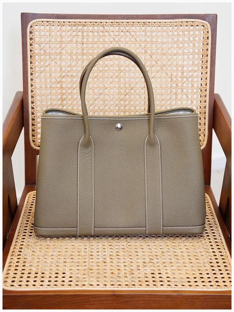 Alexel Calfskin Leather Tote Bag, Designer Bag, Italian Leather Party Bag, Classic Tote Bag, Bucket Bag, Must-have Leather Bag, Gift for Her