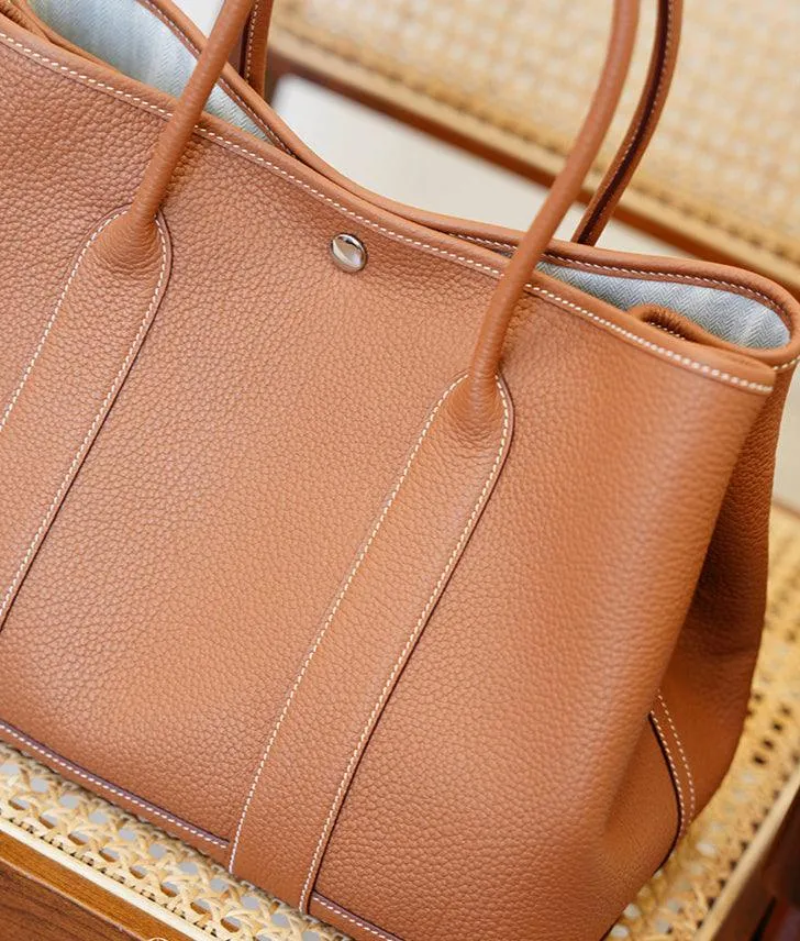 Alexel Calfskin Leather Tote Bag, Designer Bag, Italian Leather Party Bag, Classic Tote Bag, Bucket Bag, Must-have Leather Bag, Gift for Her