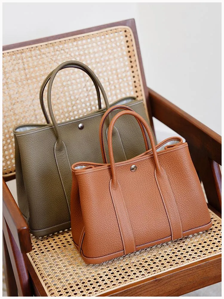 Alexel Calfskin Leather Tote Bag, Designer Bag, Italian Leather Party Bag, Classic Tote Bag, Bucket Bag, Must-have Leather Bag, Gift for Her