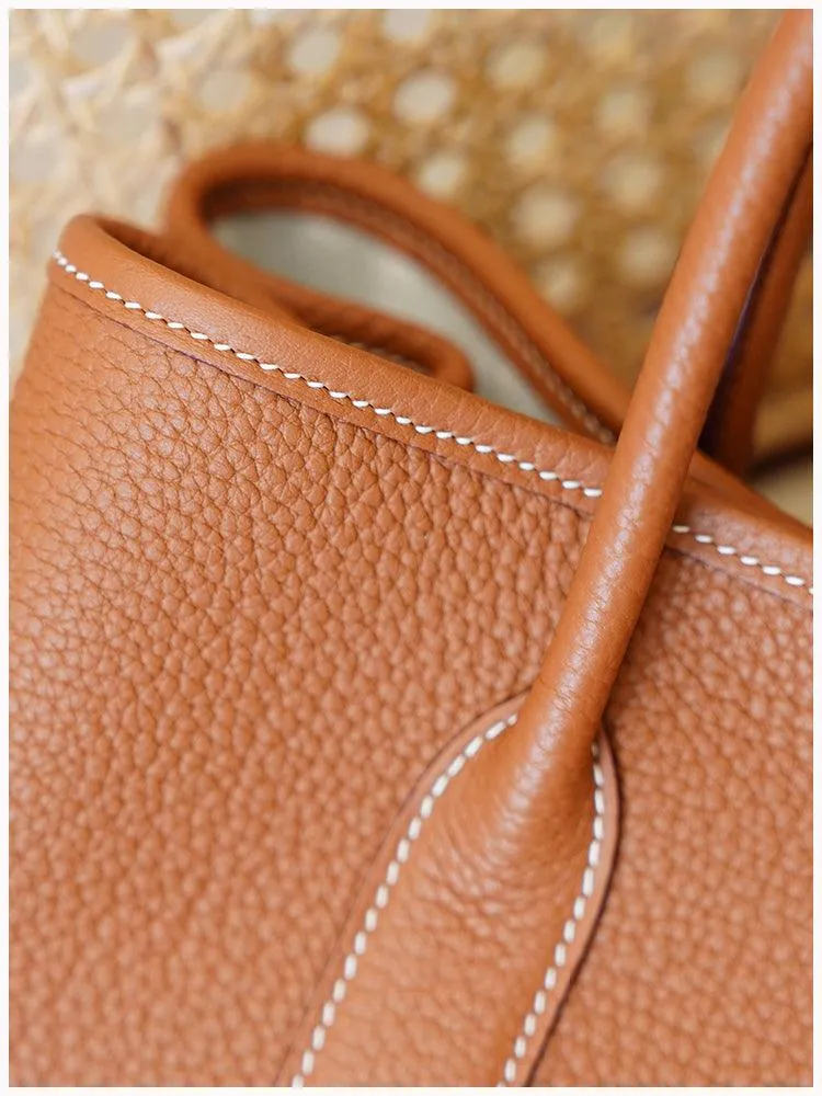 Alexel Calfskin Leather Tote Bag, Designer Bag, Italian Leather Party Bag, Classic Tote Bag, Bucket Bag, Must-have Leather Bag, Gift for Her