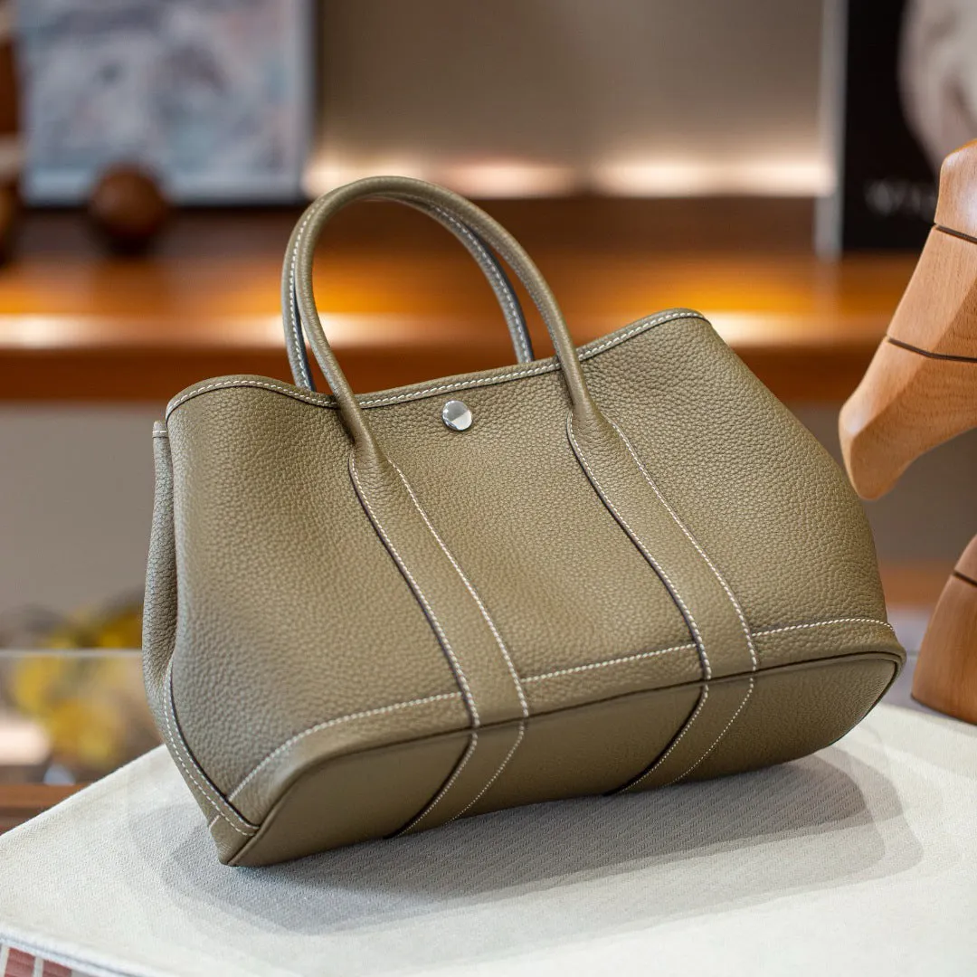 Alexel Calfskin Leather Tote Bag, Designer Bag, Italian Leather Party Bag, Classic Tote Bag, Bucket Bag, Must-have Leather Bag, Gift for Her
