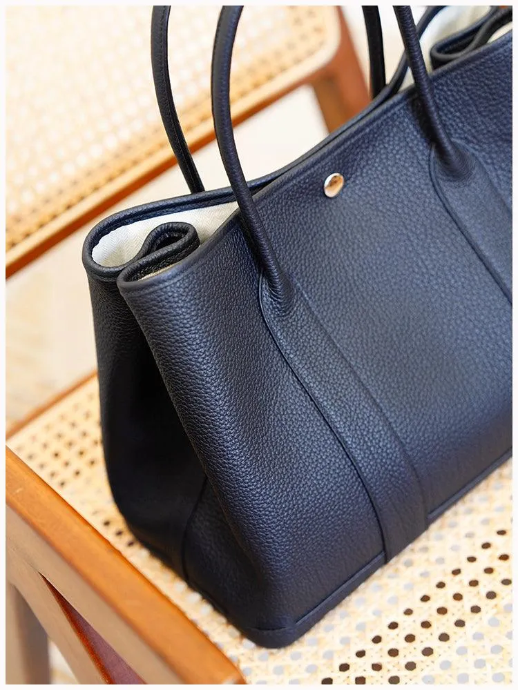 Alexel Calfskin Leather Tote Bag, Designer Bag, Italian Leather Party Bag, Classic Tote Bag, Bucket Bag, Must-have Leather Bag, Gift for Her