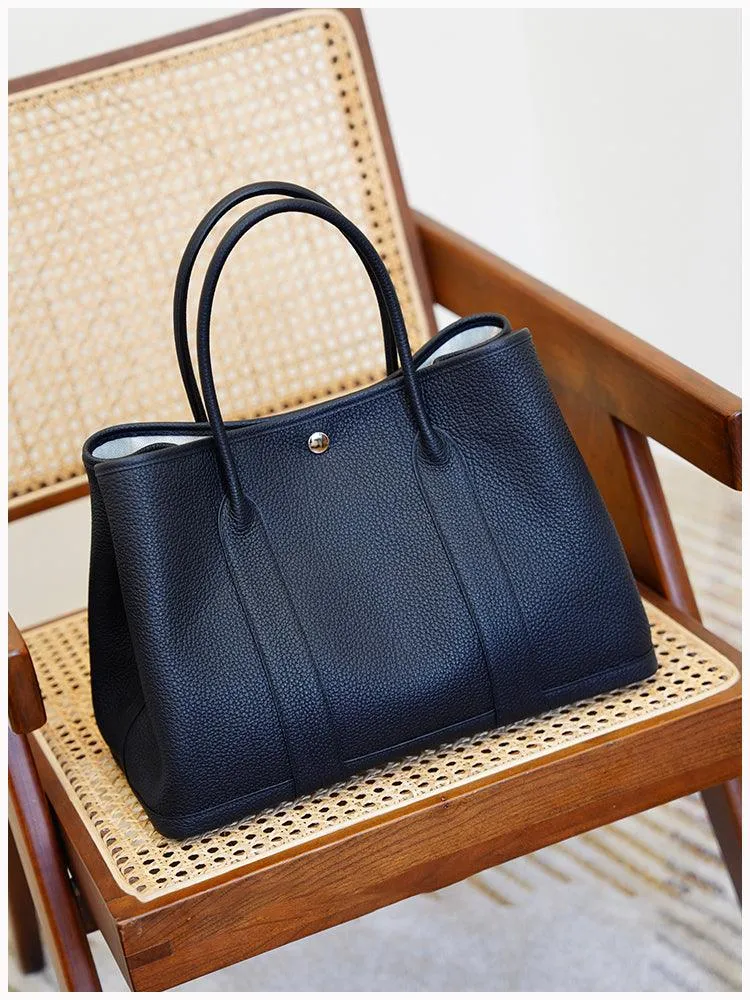 Alexel Calfskin Leather Tote Bag, Designer Bag, Italian Leather Party Bag, Classic Tote Bag, Bucket Bag, Must-have Leather Bag, Gift for Her