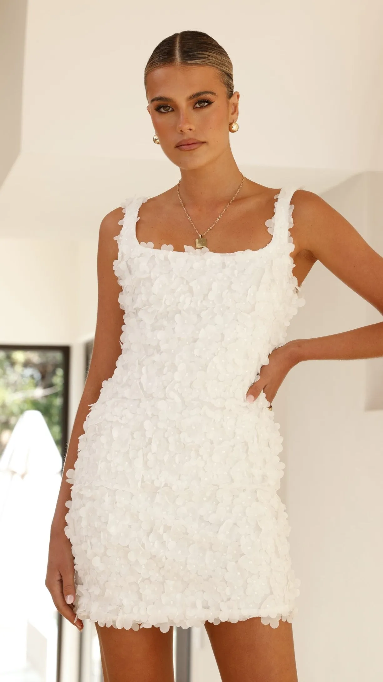 Allegra Mini Dress - White Floral,prom dresses,wedding guest dresses,homecoming dresses,bridesmaid dresses,cocktail dresses,women clothing,summer dresses,formal dresses,sundresses,mother of the bride dresses,quince clothing,bodycon dress,dress casual,dress