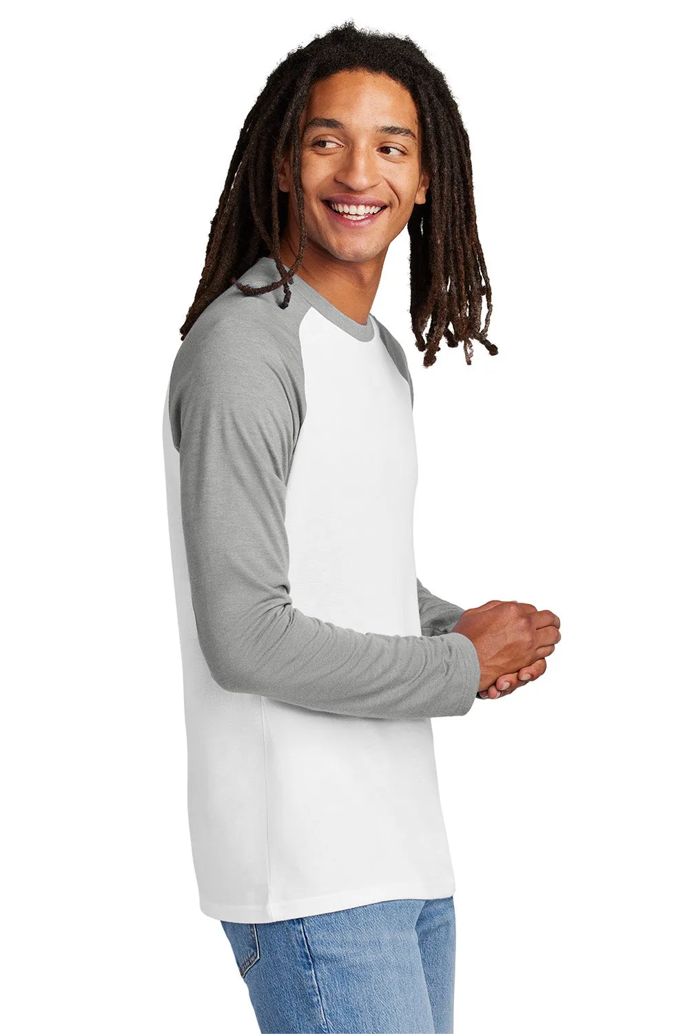 T-shirt à manches longues Allmade pour homme avec motifs en couleur - Blanc brillant/Gris aluminium