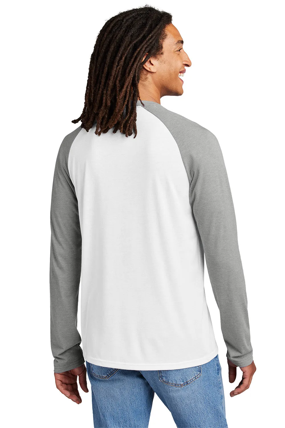 T-shirt à manches longues Allmade pour homme avec motifs en couleur - Blanc brillant/Gris aluminium