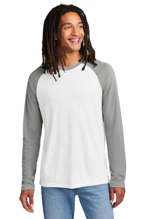 T-shirt à manches longues Allmade pour homme avec motifs en couleur - Blanc brillant/Gris aluminium