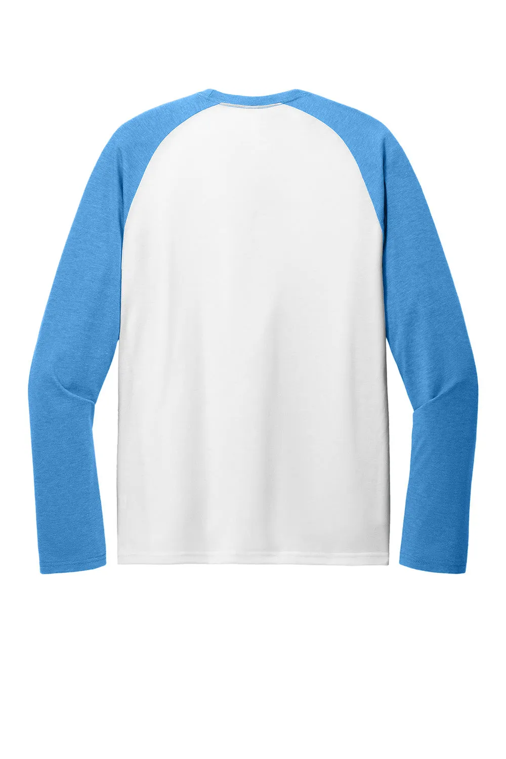 T-shirt à manches longues Allmade pour homme avec bloc de couleur - Blanc brillant/Bleu azur