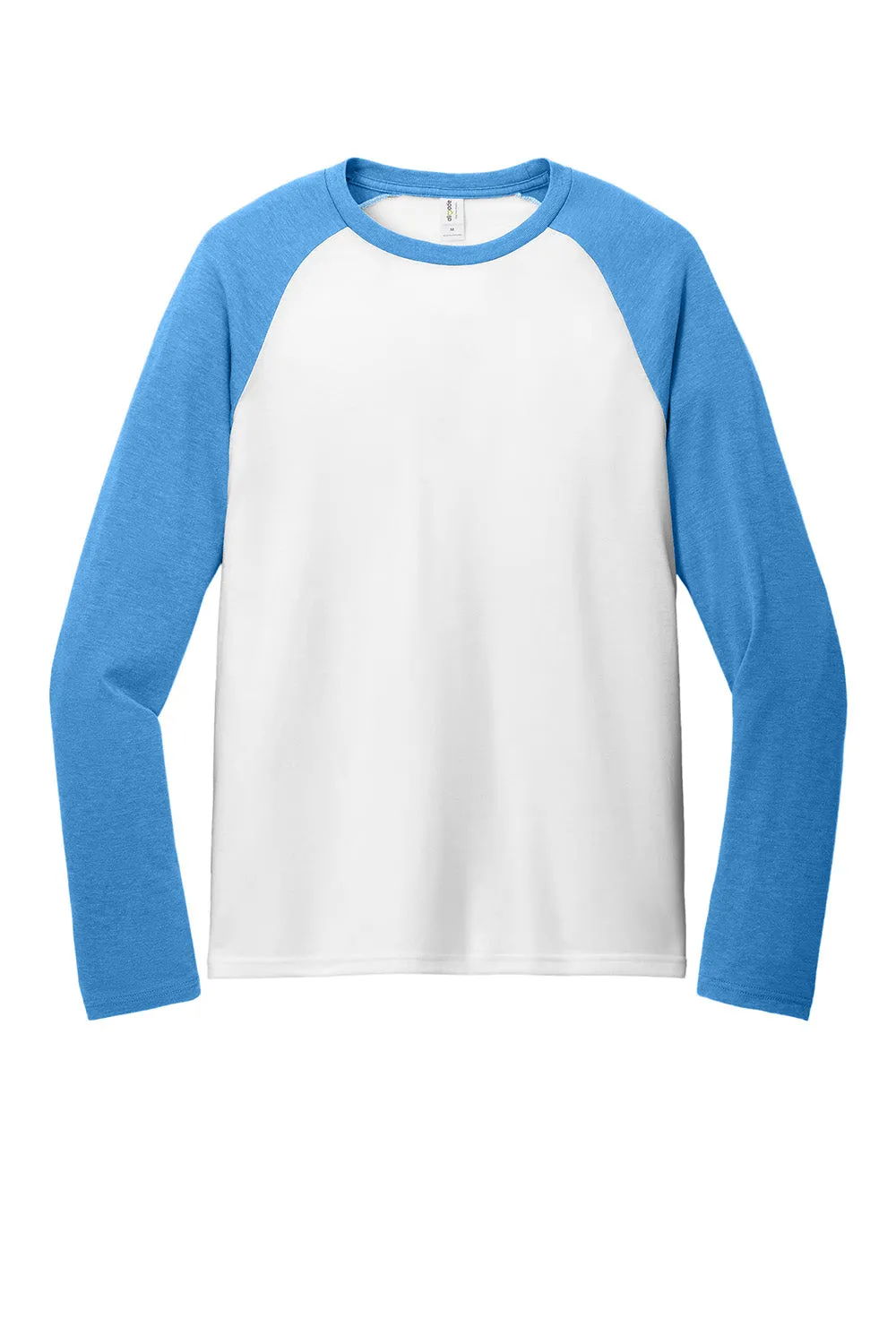 T-shirt à manches longues Allmade pour homme avec bloc de couleur - Blanc brillant/Bleu azur