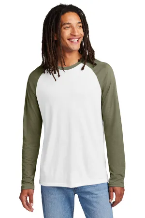 T-shirt à manches longues pour homme Allmade à motifs colorés - Blanc brillant/Vert olive You