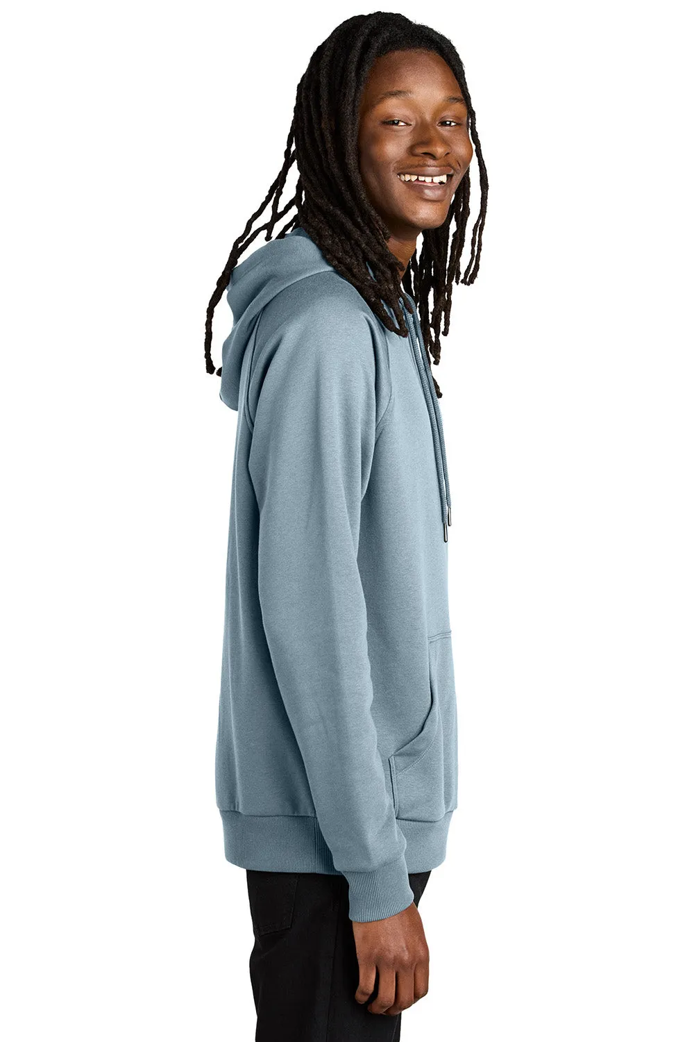 Allmade Sweat-shirt à capuche en polaire CVC pour hommes avec poche kangourou - Bleu 