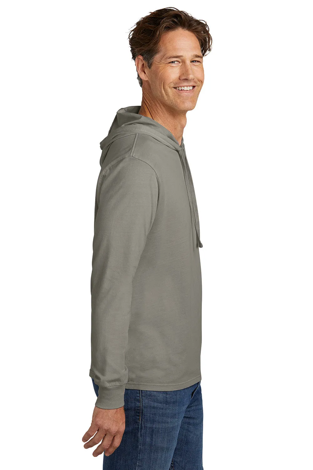 Allmade Sweat-shirt à capuche homme à manches longues teinture minérale - Gris bois flotté