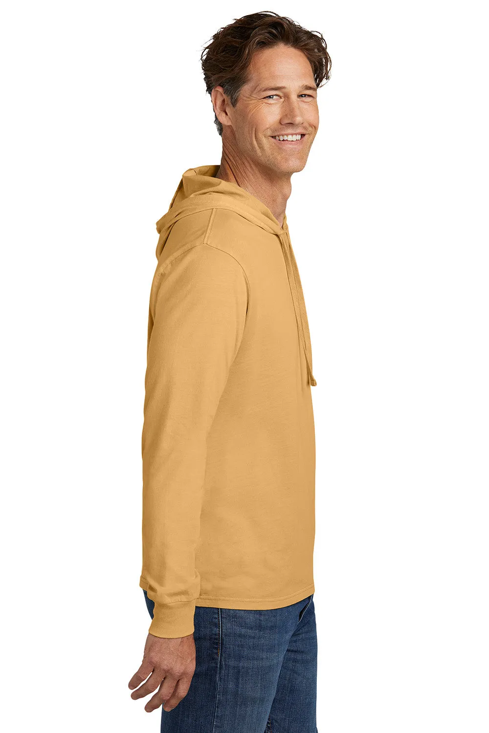 Allmade Sweat-shirt à capuche homme manches longues teinture minérale - Blé doré