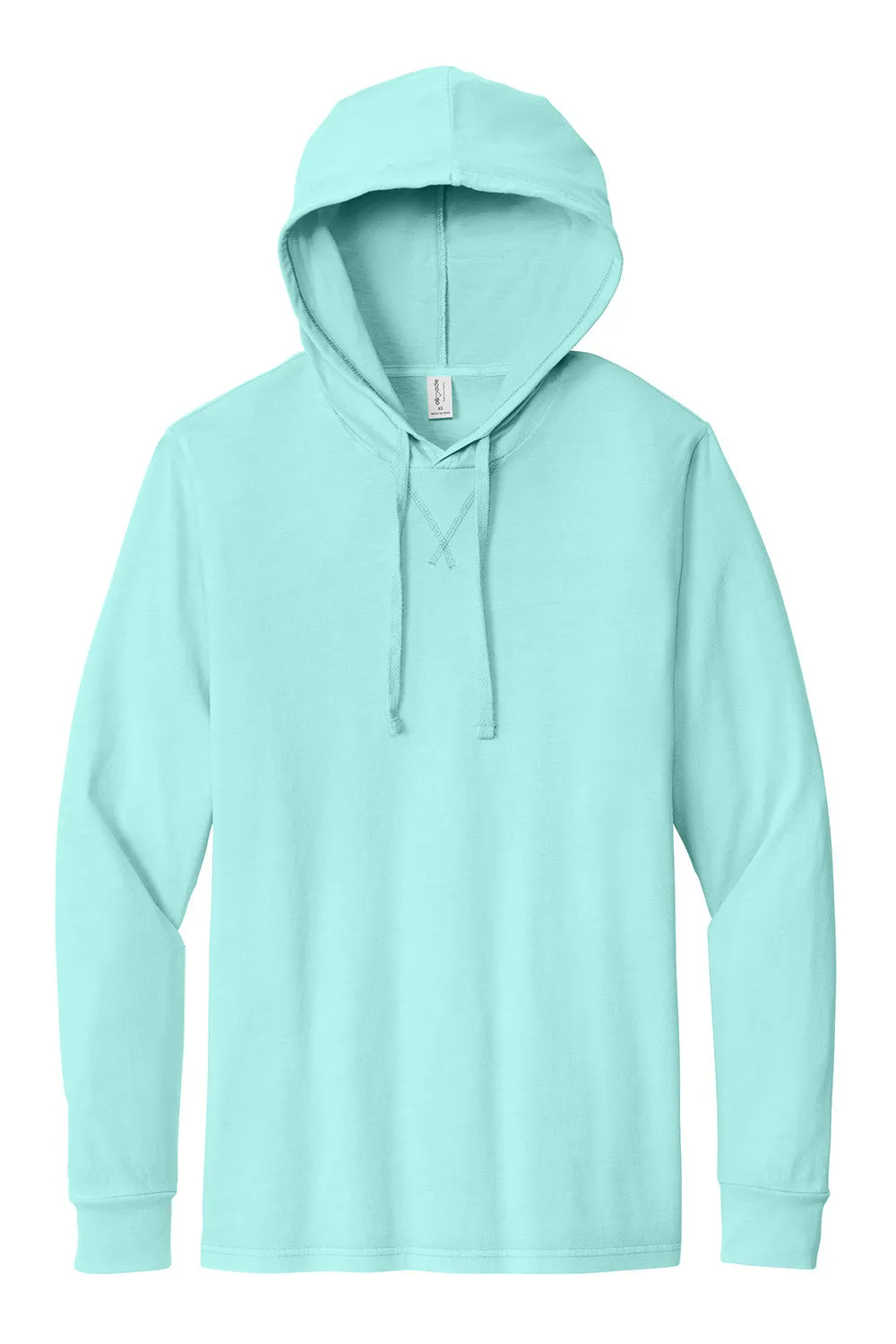 Allmade Sweat-shirt à manches longues pour homme avec capuche teint minéral - Bleu eau salée