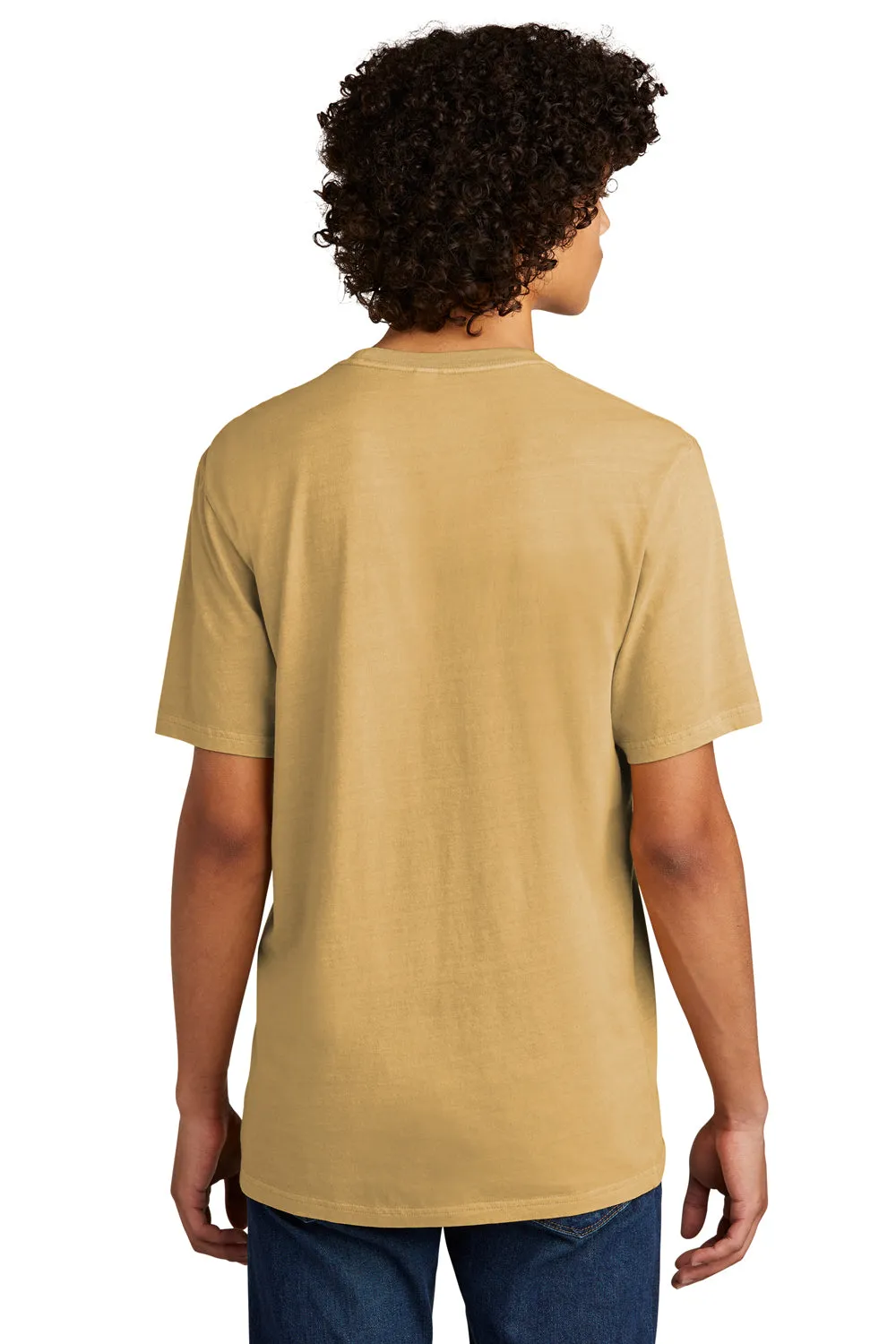 T-shirt à manches courtes et col rond Allmade pour homme - Teinture minérale - Blé doré