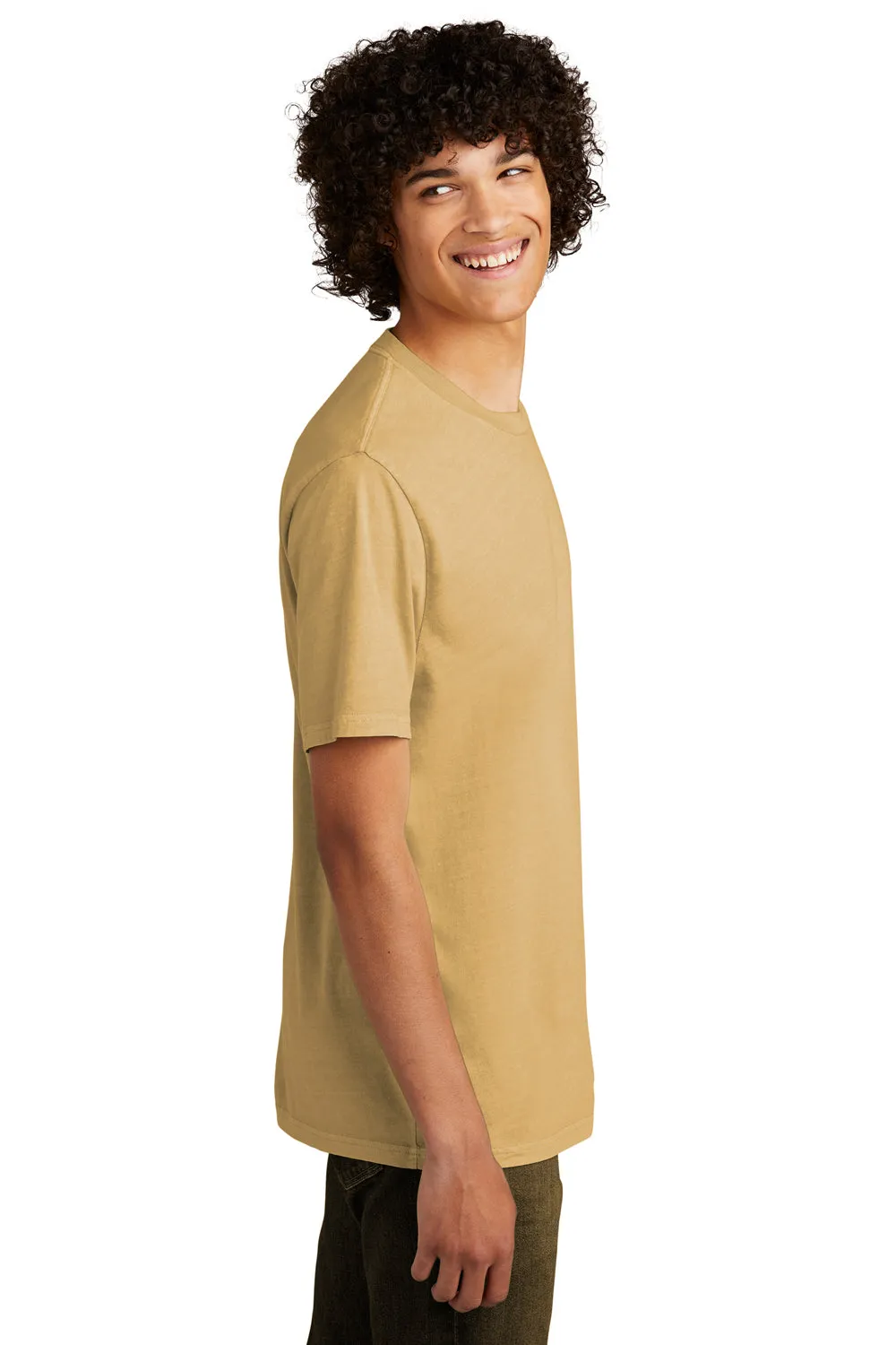 T-shirt à manches courtes et col rond Allmade pour homme - Teinture minérale - Blé doré