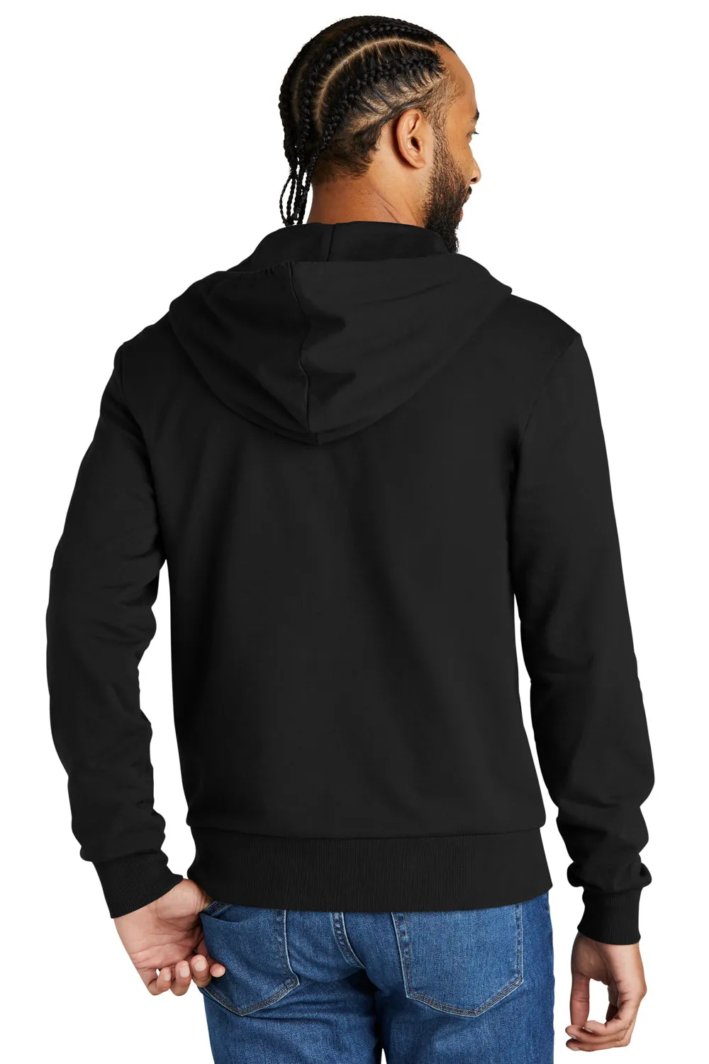 Allmade Sweat à capuche en French Terry biologique pour hommes avec fermeture éclair complète et poches - Noir profond
