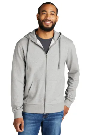 Allmade Sweat à capuche en French Terry biologique pour hommes avec fermeture éclair complète et poches - Granite gris chiné