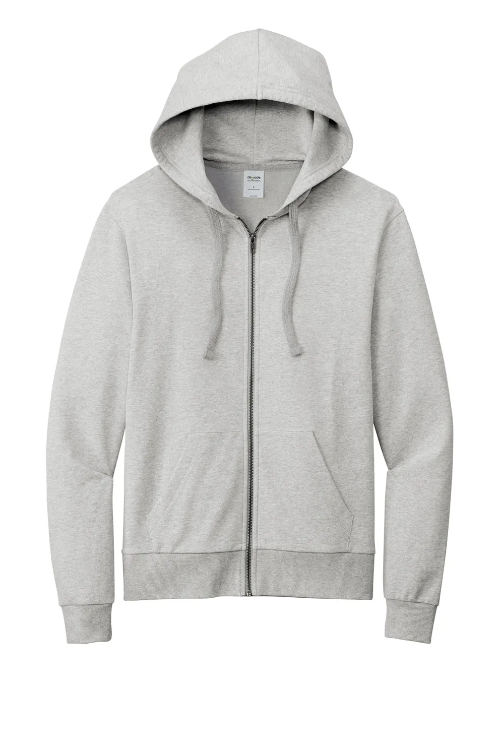 Allmade Sweat à capuche en French Terry biologique pour hommes avec fermeture éclair complète et poches - Granite gris chiné