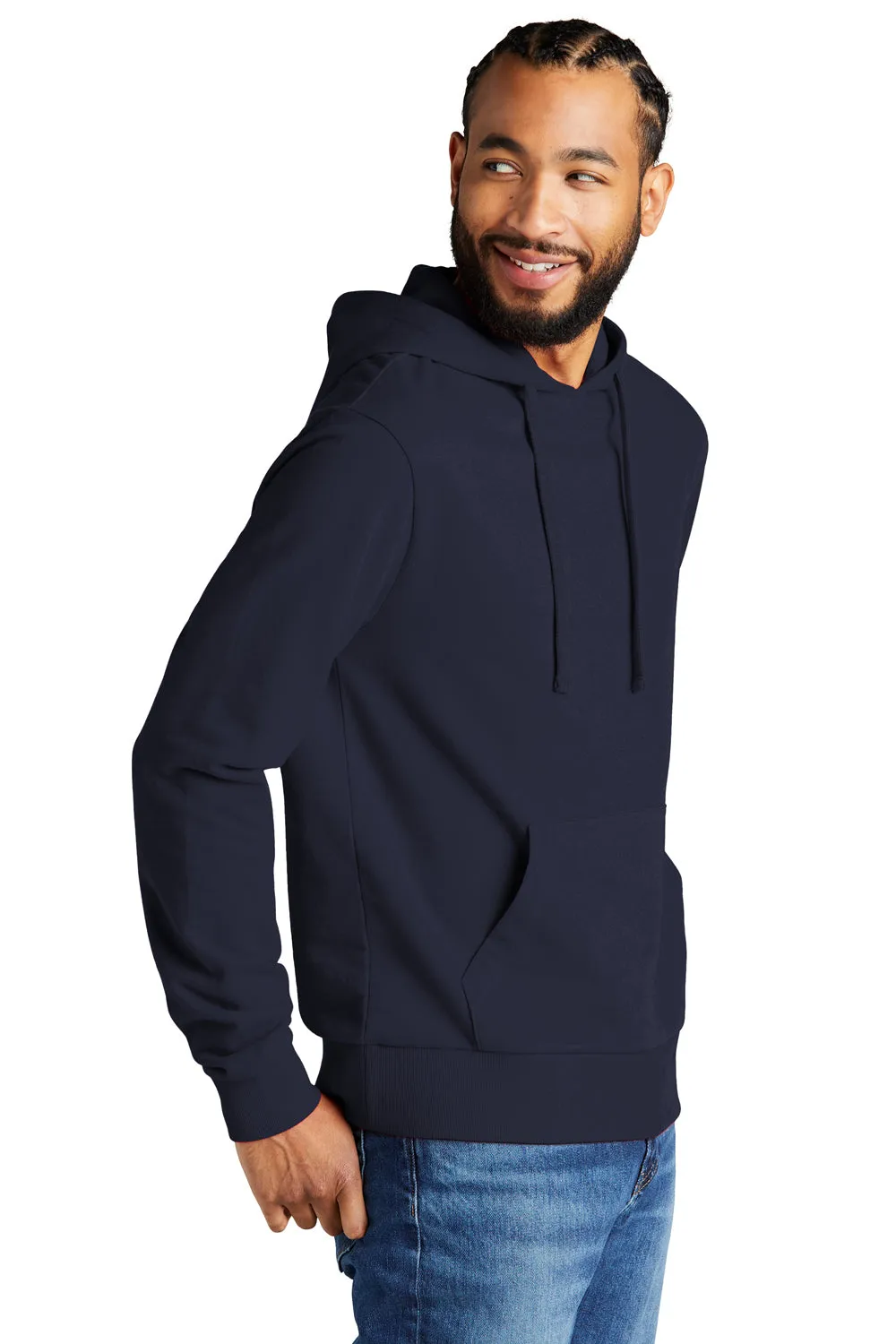 Pull à capuche en French Terry bio pour hommes avec poche kangourou - Bleu marine nuit