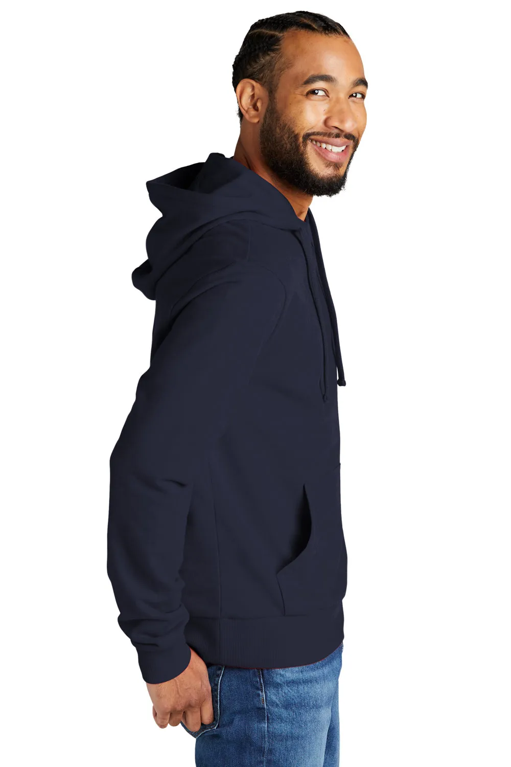 Pull à capuche en French Terry bio pour hommes avec poche kangourou - Bleu marine nuit