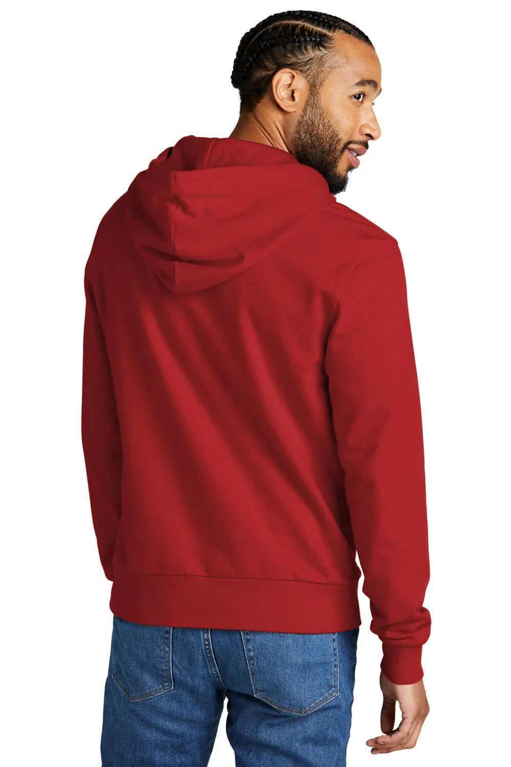 Pull à capuche en French Terry bio pour hommes avec poche kangourou - Rouge révolution