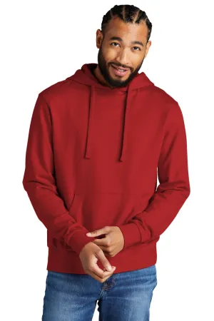 Pull à capuche en French Terry bio pour hommes avec poche kangourou - Rouge révolution