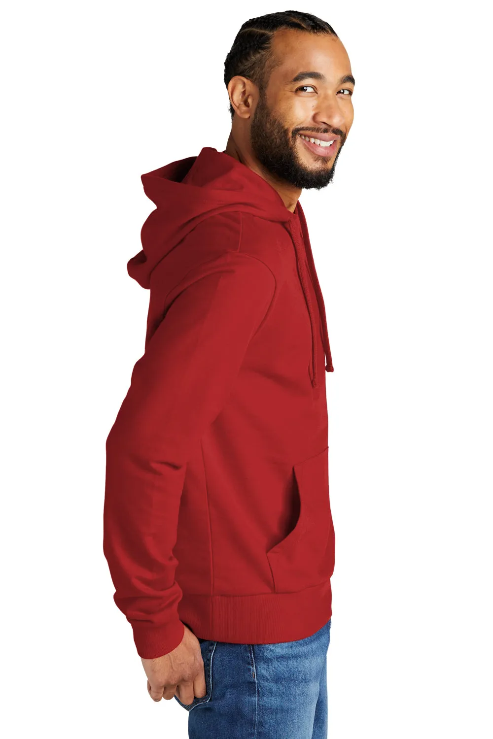 Pull à capuche en French Terry bio pour hommes avec poche kangourou - Rouge révolution