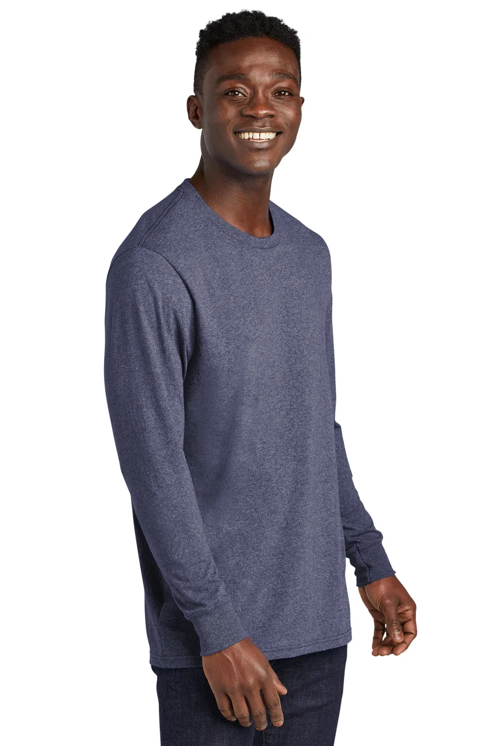 T-shirt à manches longues recyclé pour hommes Allmade - Bleu marine chiné