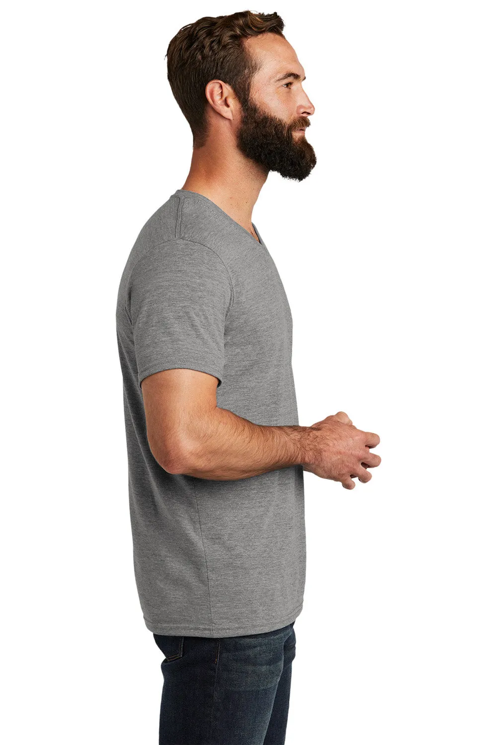 T-shirt à col en V à manches courtes pour homme Allmade - Gris aluminium