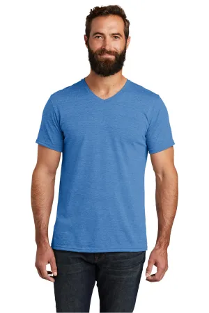 T-shirt pour homme à col en V et manches courtes Allmade - Bleu azur