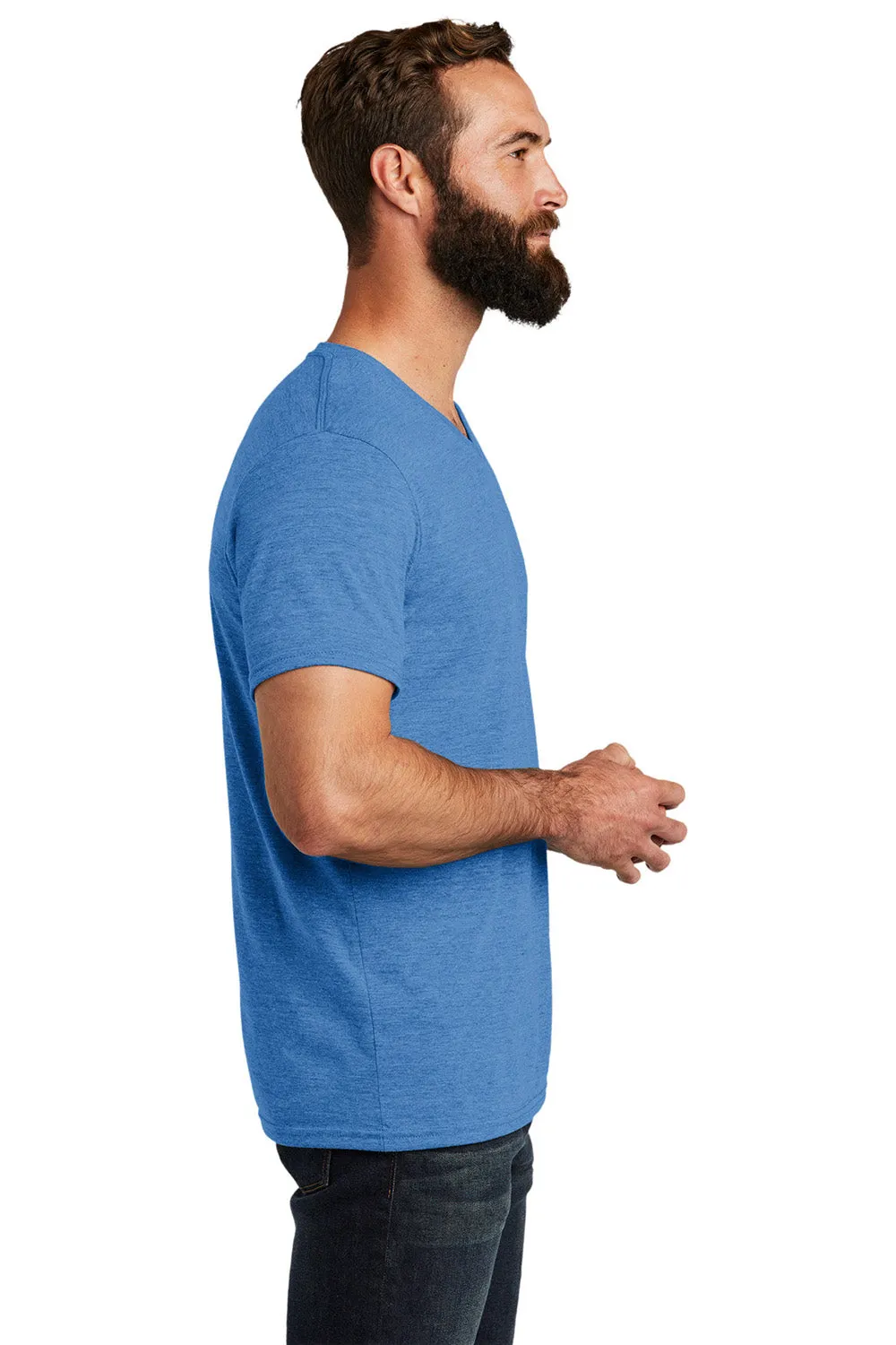 T-shirt pour homme à col en V et manches courtes Allmade - Bleu azur