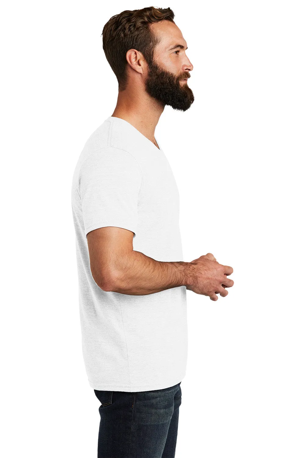 T-shirt pour homme à col en V et manches courtes Allmade - Blanc assez clair