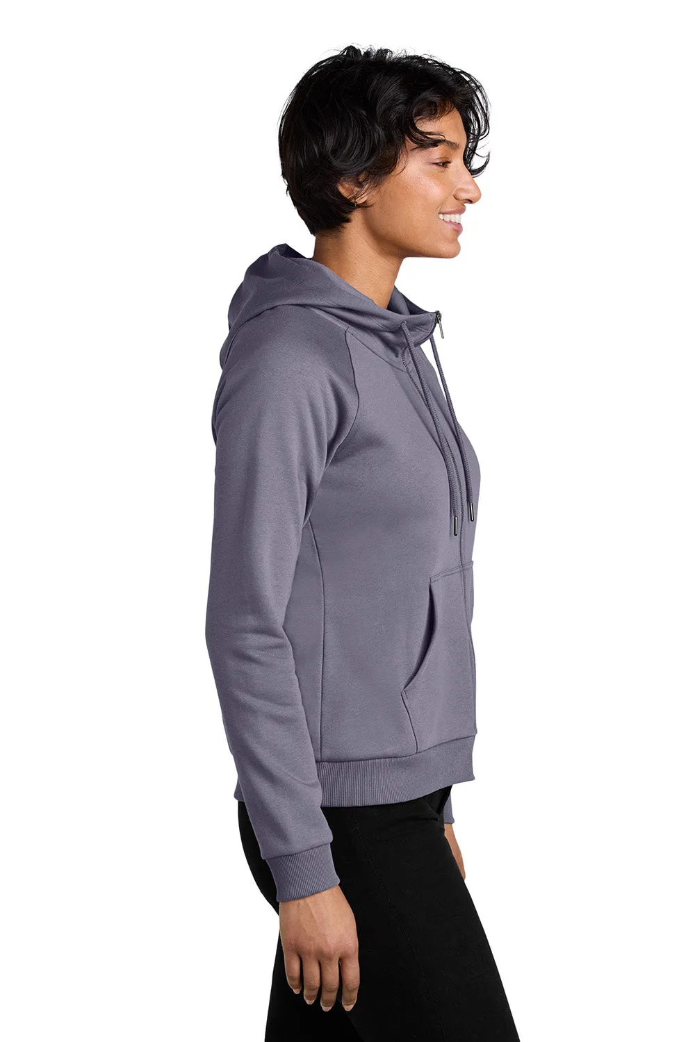 Allmade Sweat à capuche pour femme en polaire CVC avec fermeture éclair complète et poches - Violet cosmique