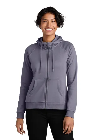 Allmade Sweat à capuche pour femme en polaire CVC avec fermeture éclair complète et poches - Violet cosmique