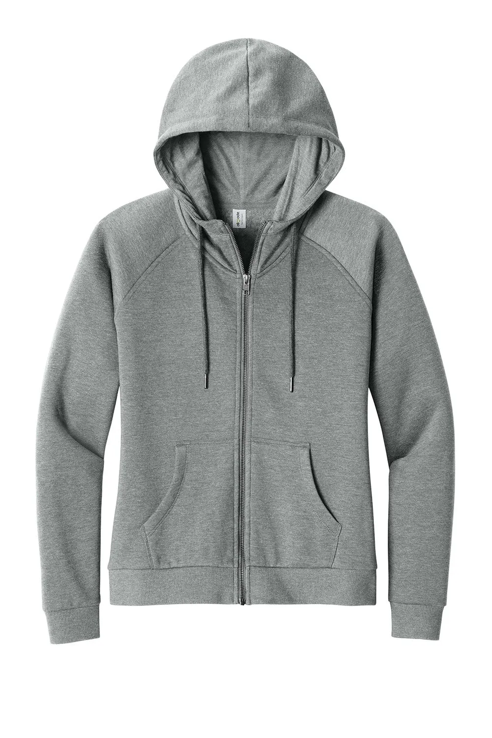 Allmade Sweat à capuche pour femme en polaire CVC avec fermeture éclair complète et poches - Gris aluminium chiné